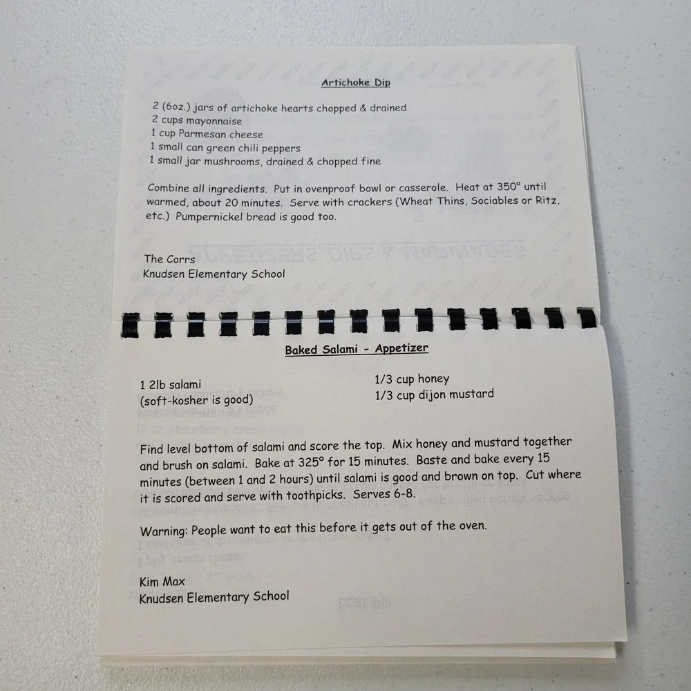 Knudsen Elementary‎ School Michigan Cookbook Artwork Pear Carrot Recipe Book